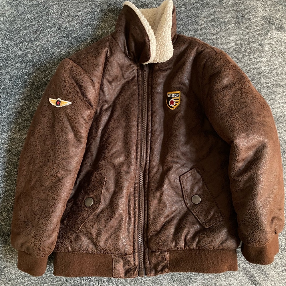Brown Aviator Jacket with Patches